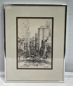 California Street Canyon by Alec Stern W 12” H 15” Framed Glass - Picture 1 of 9