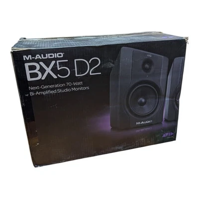 M-Audio BX5 D2 Powered Studio Monitor Speakers (pair) Black, Tested Works Great! - Image 1 of 4