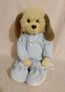 Vintage Little Snoozems blau Waffel Pyjama Welpe Hund Stofftier Plüsch 16 Zoll - Bild 1 von 8