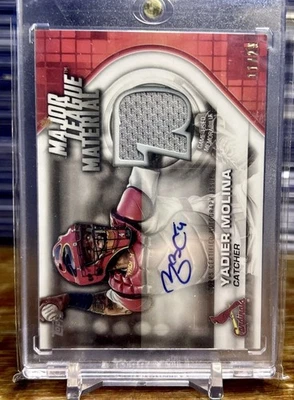 Yadier Molina 2021 Topps Major League Material/25 Rojo Automático RARO Color Match  Foto 1 de 3