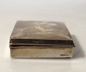 ANTQIUE SILVER WOOD LINED CIGARETTE BOX HALMARKED SHEFFIELD - Picture 1 of 6