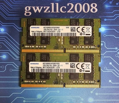 32GB (2x16GB) PC4-21300 DDR4-2666MHz 2Rx8 Non-ECC Samsung M471A2K43CB1-CTD #A27 - Image 1 of 2