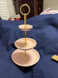 Mini vassoio portagioie rosa a 3 livelli 9" - Foto 1 di 6