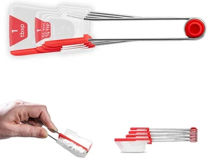 Levoons selbstnivellierendes Messlöffel-Set, misst 1/4 Teelöffel bis zu 1 Tisch - Bild 1 von 12