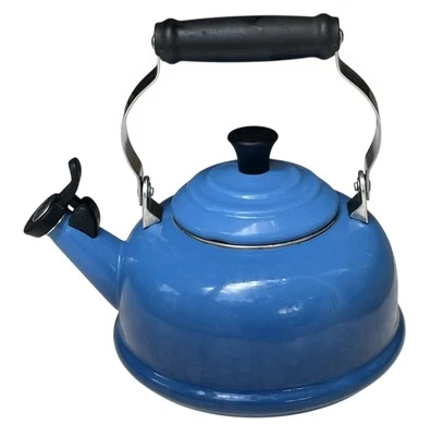 Le Creuset Classic Whistling 1.7 Quart Tea Kettle Enamel-on-Steel Lapis Blue EUC - Image 1 of 4