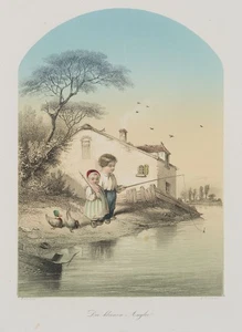 PAYNE (*1812) nach SINNETT (*1840), Die kleinen Angler, Sst. Romantik Jagen - Bild 1 von 4