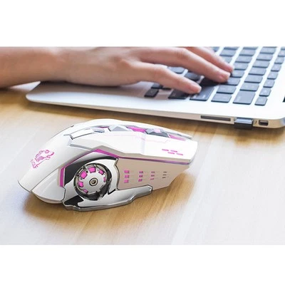 Rechargeable X8 Wireless Game Mouse Silent Led Backlit Usb 1800Dpi Optical VA - Image 1 of 4