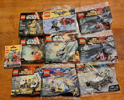LEGO - 10 Polybags Star Wars Marvel Batman Captain America assortment New Sealed - Image 1 of 2