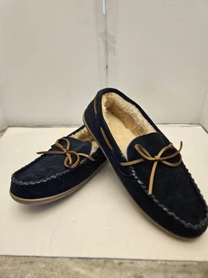 J.Crew 男式人造剪羊毛莫卡辛鞋 9M 码 H1299蓝色 — 第 1/4 张图片