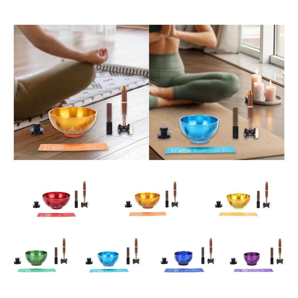 Sing Bowl Set with Mallet Craft Chinese Decoration Traditional Creative Sound - Bild 1 von 1