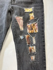 Levi’s OOAK 501CT Levis Nirvana Upcycle Grunge Streetwear DIY Punk Rock Hipster - Picture 1 of 9