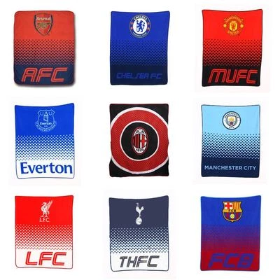 Football Fleece Blankets FC Barcelona Chelsea Manchester United Official License - Image 1 of 4