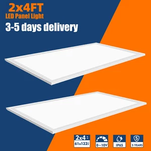2x4FT LED Drop Ceiling Light Fixture 75W 23.75"x43.75" LED Flat Panel Light 2PCS - Picture 1 of 12