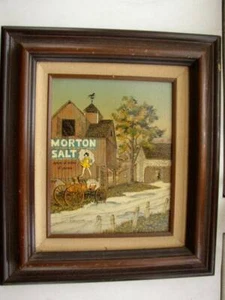 Vintage, Morton Salt Advertising Painting on Canvas by H. Hargrove - Picture 1 of 1