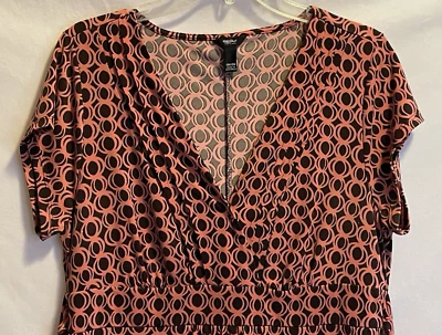 Vestido para mujer talla 16/18 mangas de gorra cuello en V Mossimo lazo trasero naranja negro Foto 1 de 4