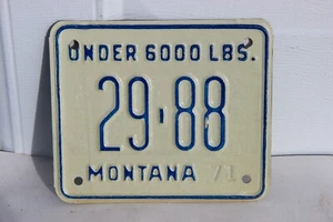 Targa rimorchio MONTANA 1971 # 29-88 NOS 6000 libbre Rosebud County Forsyth - Foto 1 di 2