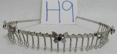 Metal Comb Headband with Butterflies Rhinestones New - Image 1 of 4