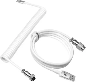 MAMBASNAKE C01 Cavo USB C a spirale per tastiera da gioco, aviatore in metallo staccabile - Foto 1 di 22