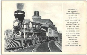 Locomotora Great Northern Railway Wm Crooks Train St. Paul, MN c1940s postal - Imagen 1 de 2