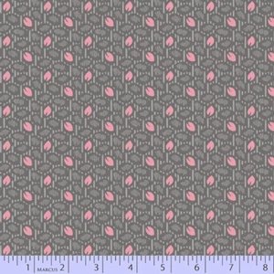 Fabric Cotton Marcus Soulful Shades Geo Leaf DK Grey sold by 1/2 metre - Picture 1 of 1