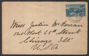 NEW ZEALAND 1904 COVER TO USA 2½d. WAKATIPU SINGLE USAGE (ID:036/D63999) - Picture 1 of 1