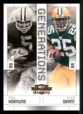 2009 Donruss Threads Generations #4 Paul Hornung/Ryan Grant - Image 1 of 2