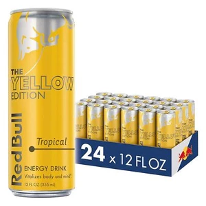 (24 Pack) Red Bull Energy Drink, Tropical Fruits, Yellow Edition, 12 Fl Oz - Picture 1 of 6