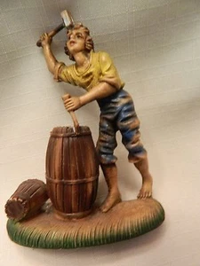 VINTAGE ITALY DEPOSE BARREL MAKER FIGURINE - HARD RUBBER - EUC - Picture 1 of 3