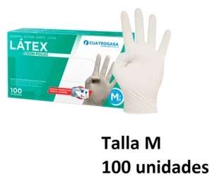 Guantes Látex Talla M Desechables Con Polvo Protección Virus Uso Alimentario - Imagen 1 de 9