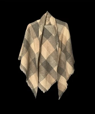 Bufanda triangular vintage John Meyer 100 % lana 80”x55”x55” gris beige  Foto 1 de 4