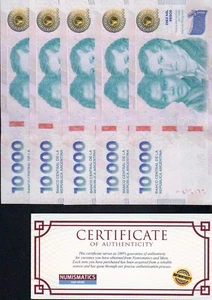 Argentina 10000 Pesos  QTY 5 Pcs UNC Banknote 2024 - Picture 1 of 2