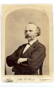 Vintage Cabinet Card John Godfrey Saxe American poet Sarony Photo - Picture 1 of 2