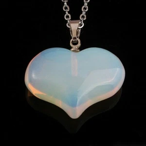 Unique Heart Rainbow Moonstone Gemstone Silver Necklace Pendants Holiday Gifts - Picture 1 of 7