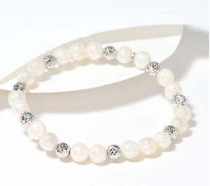 Honora Sterlingsilber Perle Perlen Stretch Armband 7-1/4" - Bild 1 von 1