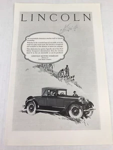 Lincoln Motor Cars Vtg 1926 Print Ad Advertising Art Hunters Dogs - Picture 1 of 3