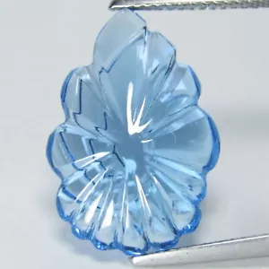 10.12Cts Natural Genuine Swiss Blue Topaz Fancy Pear Shape Carving Loose Gem VDO - Picture 1 of 3