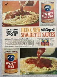 Heinz Spaghetti Sauce 1960's Original Vintage Retro Print Ad  - Picture 1 of 5