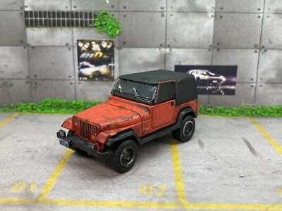 1994 Jeep Wrangler 4x4 Rusty Weathered Custom 1/64 Diecast Truck Barn Find - Image 1 of 4