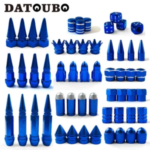 Blue Valve Caps for Car Tires,Tyre Air Dust Caps Spike,Blue Valve Stem caps sets - Picture 1 of 34