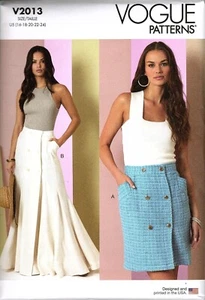 Vogue V2013 Misses 16 to 24 Double Breasted Front Skirts Uncut Sewing Pattern - Picture 1 of 2