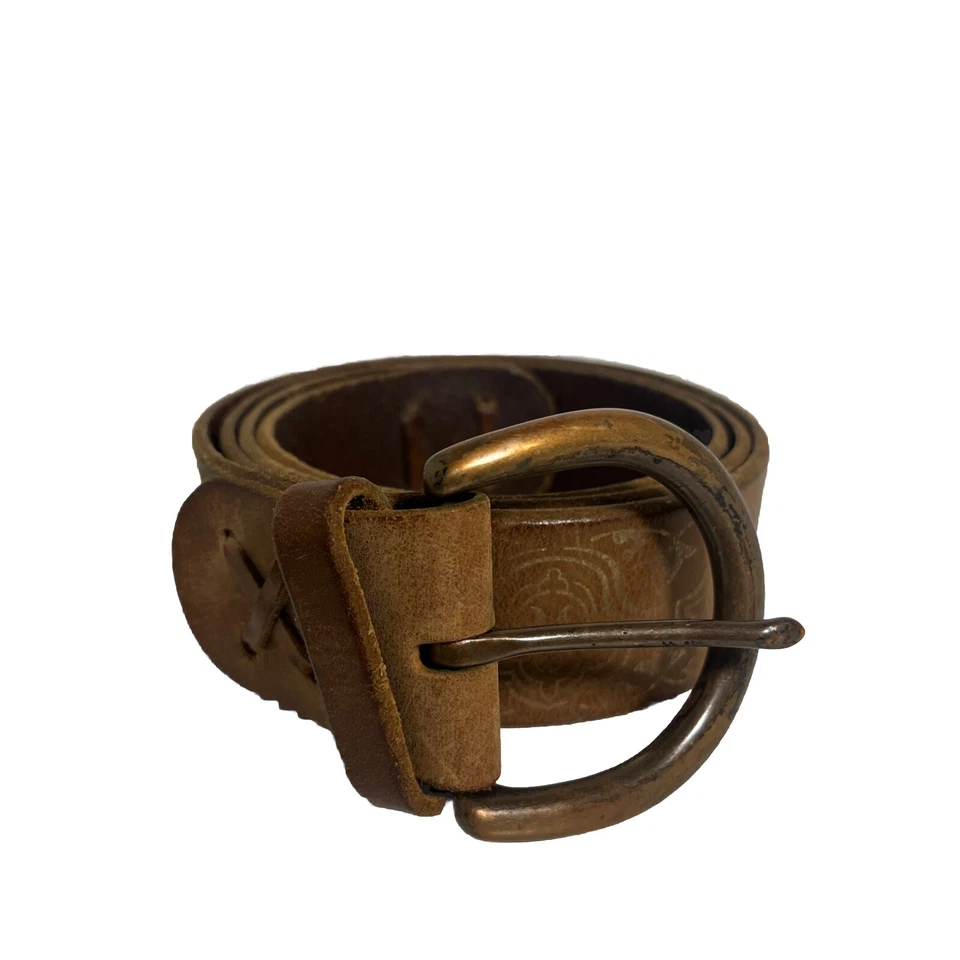 Cinturón grande vintage de cuero grande Gap 1969 floral Foto 1 de 3