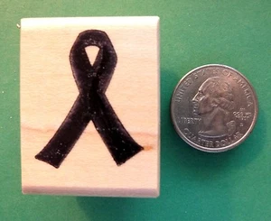 Sello de goma cinta conmemorativa/concientización, sólido, montado en madera - Imagen 1 de 2