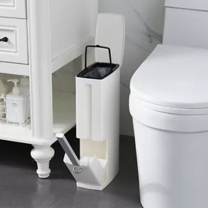 Narrow Trash Can with Toilet Brush Set – 1.3 Gallon/5 Liter - Picture 1 of 5