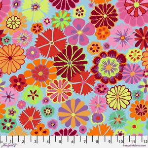 NEW! KAFFE FASSETT FOLK FLOWER GP204 PINK FLORAL COTTON FABRIC 1/2 YD AUG 2024 - Picture 1 of 1