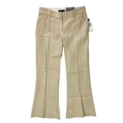 XOXO Natalie Short Light Tan Linen Blend Flare Leg Pant NWT Size 9/10 - Image 1 of 2