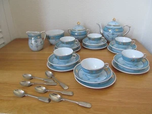 Antique Tettau Porcelain Complete 22 Piece Childs Tea Set - Picture 1 of 6