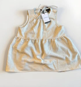 NWT Who What Wear Babydoll Top Women’s M Cream White Sleeveless Flounce Top Boho - Picture 1 of 6
