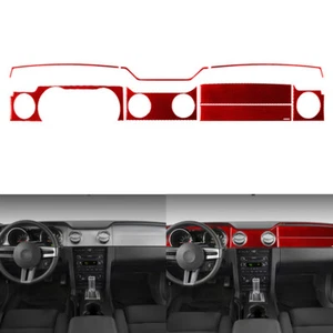 Red Carbon Fiber Interior Console Panel Cover Trim For Ford Mustang 2005-2009 - Bild 1 von 10