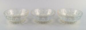 Three early René Lalique "Asters" bowls in art glass. Dated before 1945