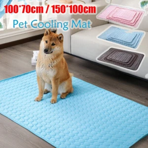 Large Self Cooling Mat Bed Dog Cat Heat Relief Non-Toxic Summer Bed Pad UK - Picture 1 of 17